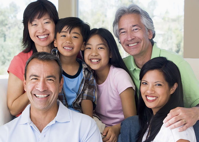 family smiling